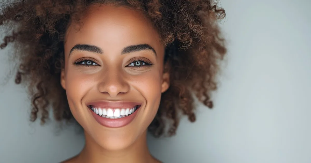 Professional teeth whitening improving smile brightness