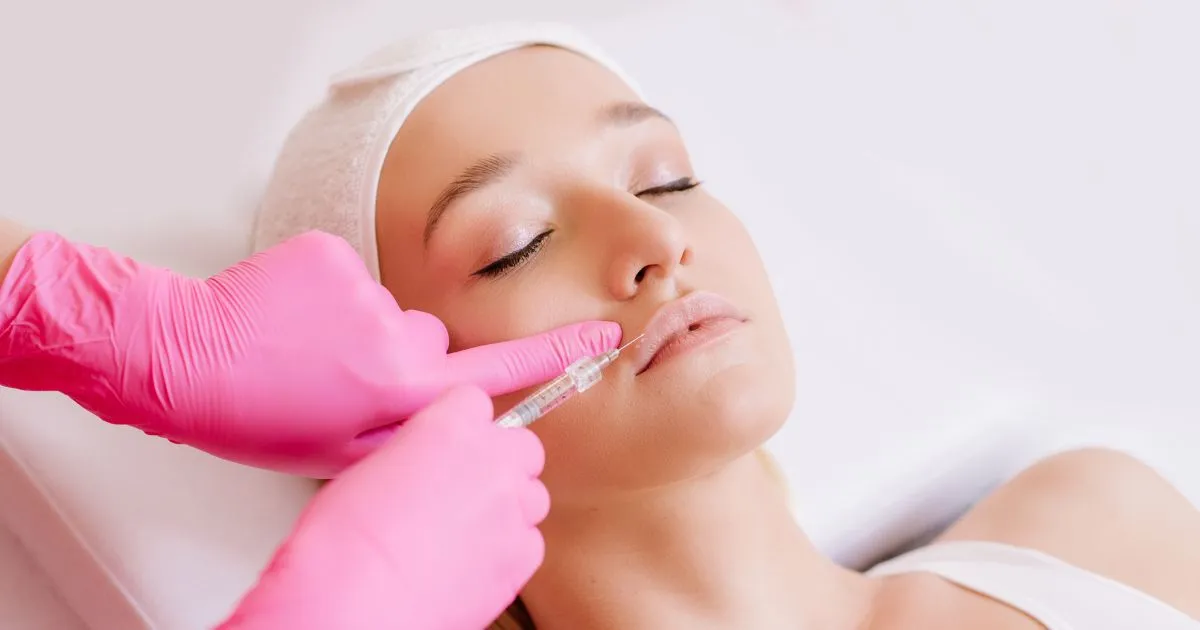 Juvederm lip filler procedure being performed on a patient in Great Falls, MT
